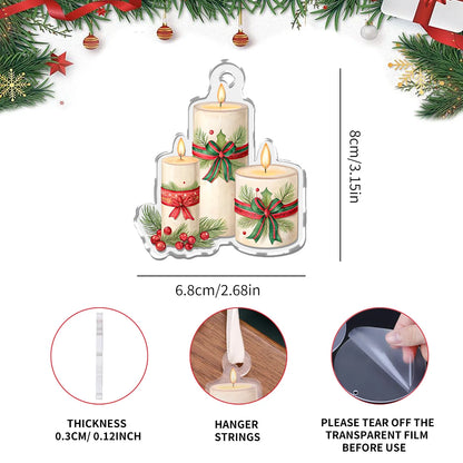 Navidad 2026 New Year Gifts - Christmas Theme Acrylic Hanging Ornaments Art Pendant for Car Home Party Wall Decoration 1PCS