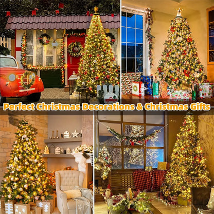 Christmas String Lights with Ring for Tree 2M 1.5M Christmas Tree Lights Xmas Fairy Lights for Christmas Tree Decorations