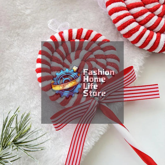 Christmas Ornaments Red And White Velvet Decorations Christmas Balls Candies Christmas Trees Decorative Pendants INS Ornam