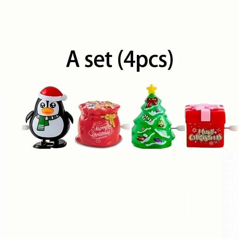 3 sets of Christmas wind-up gifts for holiday parties: Moving Santa, snowman, and a reindeer that does handstands.
