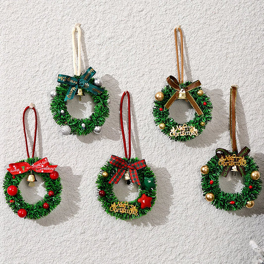 Christmas Tree Decorations Three-dimensional Ornaments Bells Atmosphere Window Display Hanging Decoration Mini Christmas Wreaths