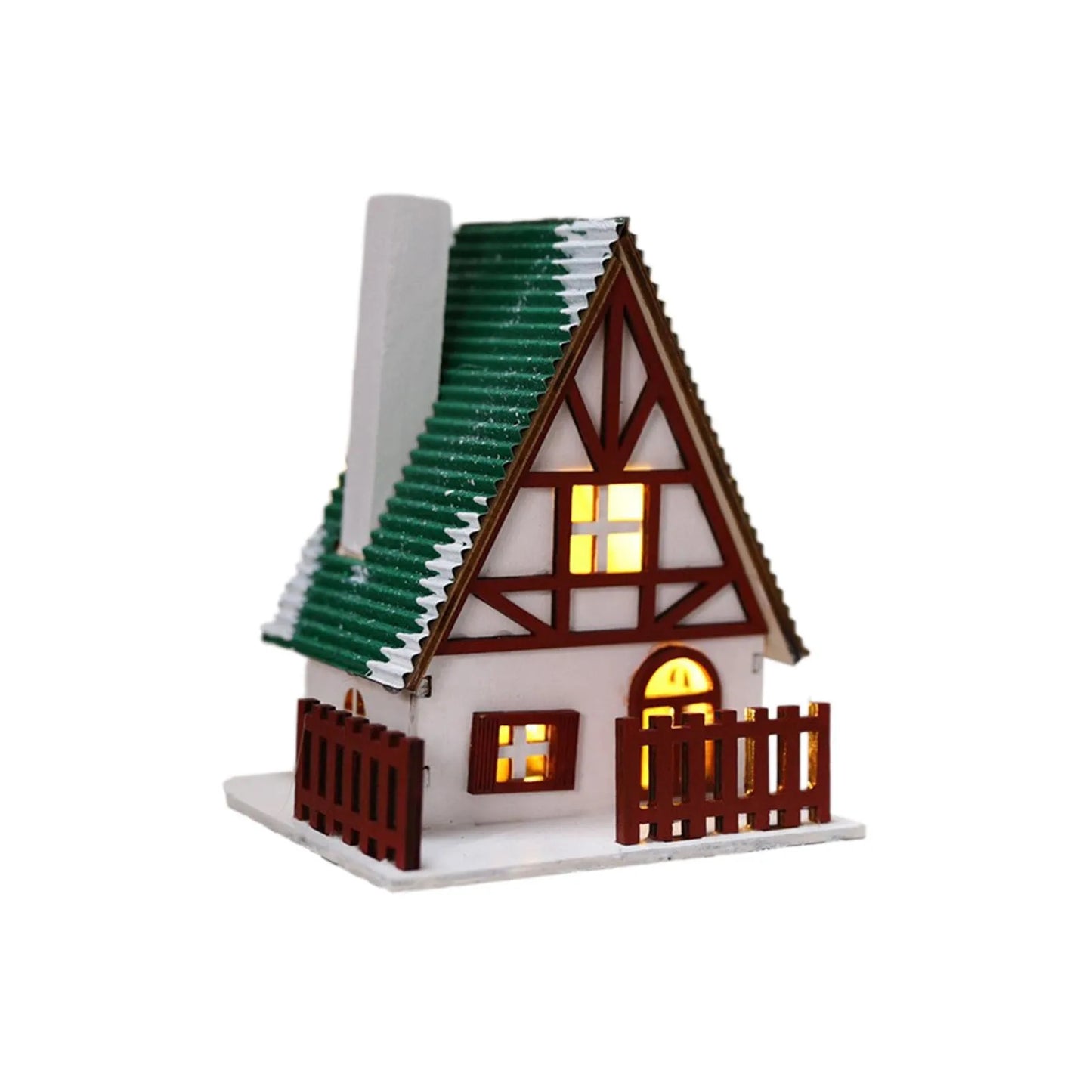 Christmas Wooden House Ornaments Christmas Tree Hanging Ornaments Christmas Party Decoration Holiday Gift Wooden Crafts