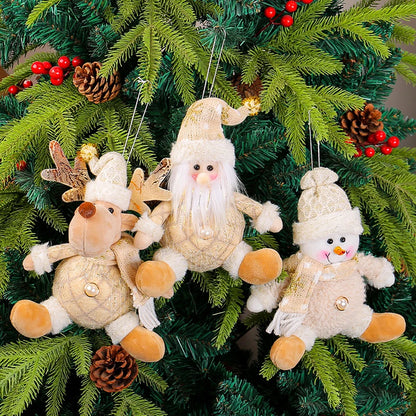 Christmas Tree Hanging Ornaments, Doll Decoration, Santa Claus, Hanging Pendant for Walls Windows and Doors, Cute