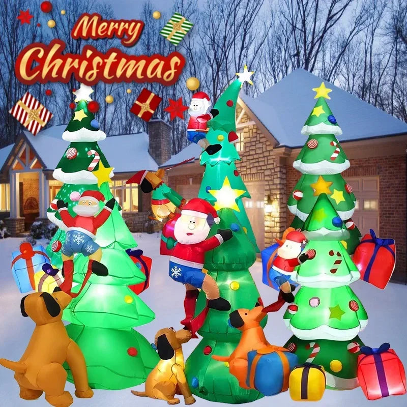 Christmas Tree Style Decorations Built-in LED Lights Inflatable Toys Model Indoor Outdoor Ornament Xmas Party Garden Decor Props