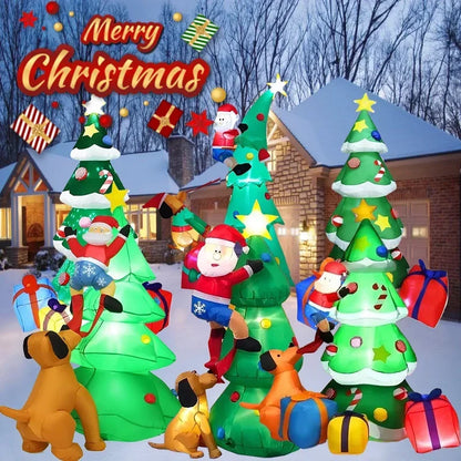 Christmas Tree Style Decorations Built-in LED Lights Inflatable Toys Model Indoor Outdoor Ornament Xmas Party Garden Decor Props