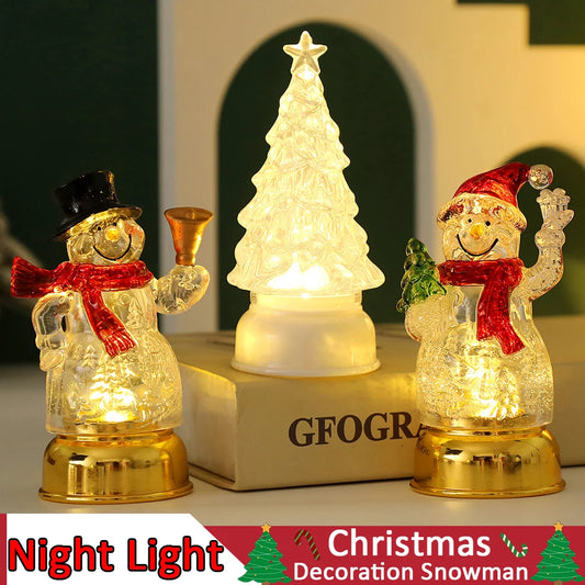 Christmas Decoration Snowman Night Light LED Kids Gift For Bedroom Garden Party Decoration Party Home Office Atmosphere Light