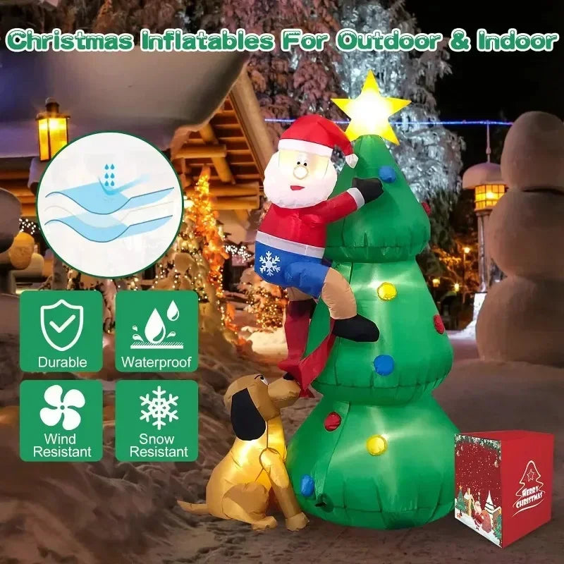 Christmas Tree Style Decorations Built-in LED Lights Inflatable Toys Model Indoor Outdoor Ornament Xmas Party Garden Decor Props