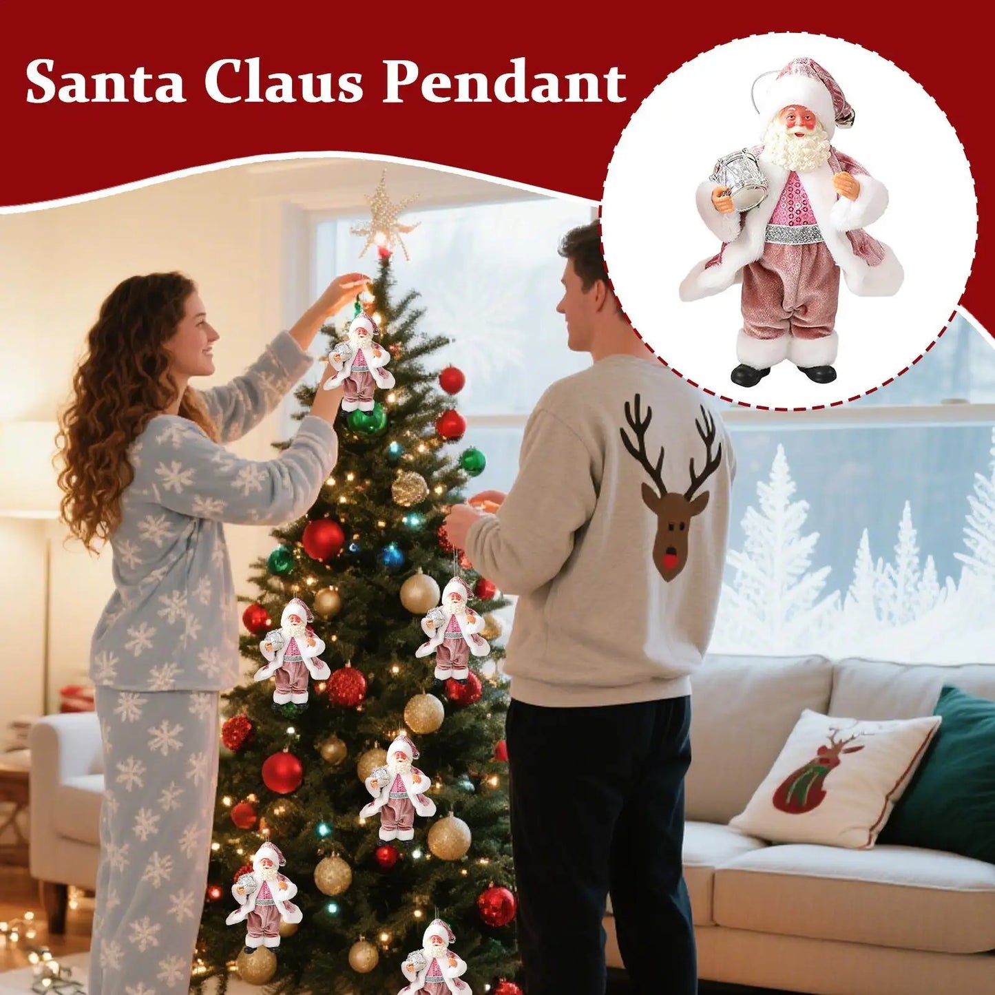 Santa Claus Ornaments Cloth Santa Tree Ornaments Holiday Decor Christmas Decorations Toys Christmas tree Santa Claus ornaments