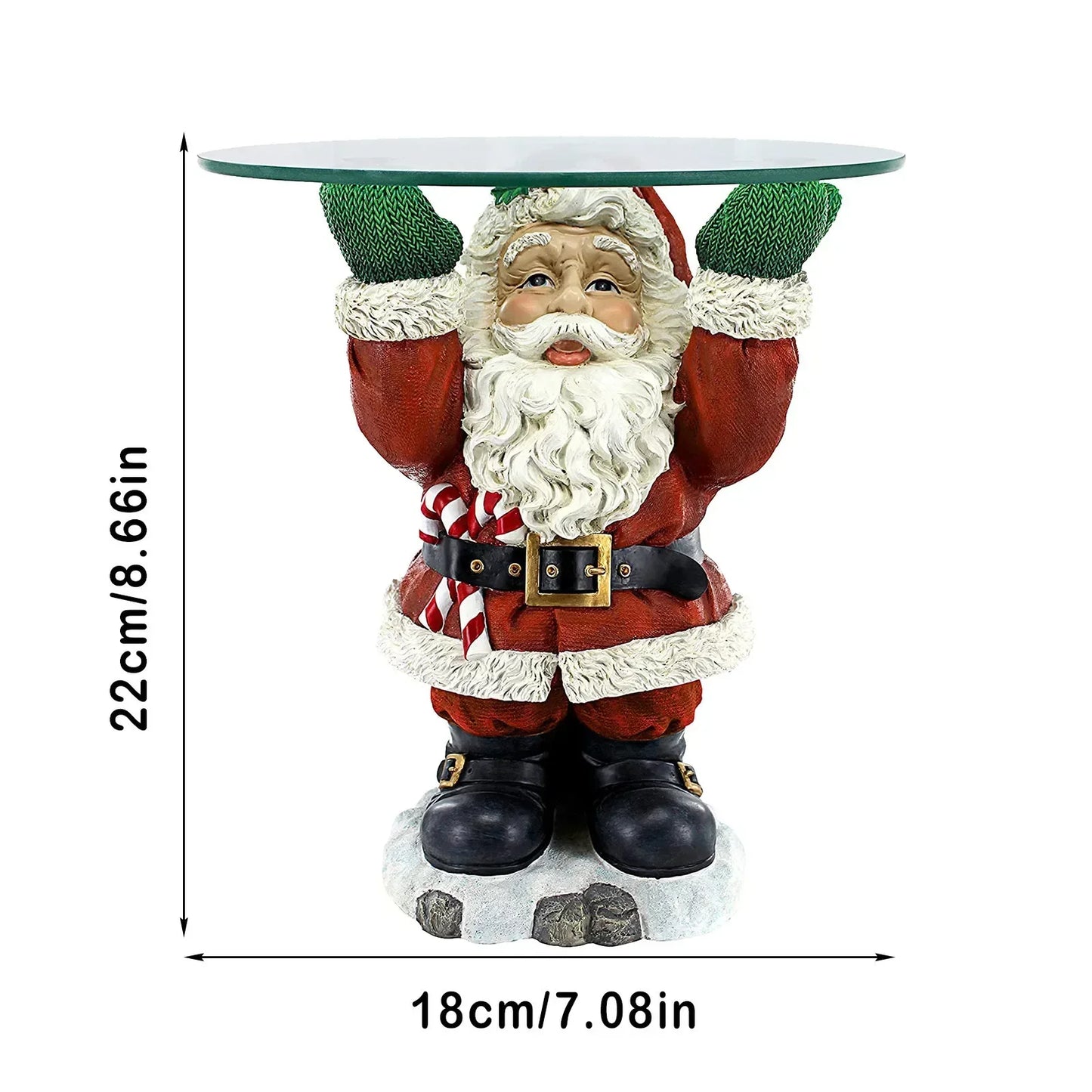 Christmas Tree and Waiter Tray Sculpture Resin Handicrafts Ornaments, Home Desktop Decoration, Full of Festive Atmosphere