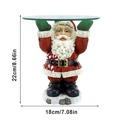 Christmas Tree and Waiter Tray Sculpture Resin Handicrafts Ornaments, Home Desktop Decoration, Full of Festive Atmosphere