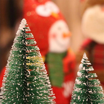 Christmas Decoration Artificial Mini Tree Ornaments Miniature Cedar Snow Pines for Home Table Decor 2024 Navidad Landscape Gifts