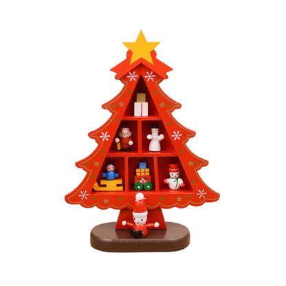 Christmas Decorations DIY Wooden Xmas Tree Table Desktop Ornaments Wood 3D Christmas Tree Craft For Navidad New Year Kids Gifts