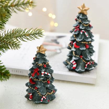 Christmas Decoration Ornaments,Resin Mini Desktop Christmas Tree Ornaments Christmas Gifts Gifts,Holiday Party Supplies