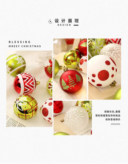 New Christmas Decorations 16 Red Green and White Ball Ornaments Christmas Tree Hanging Decorations Home Party Decorative Pieces