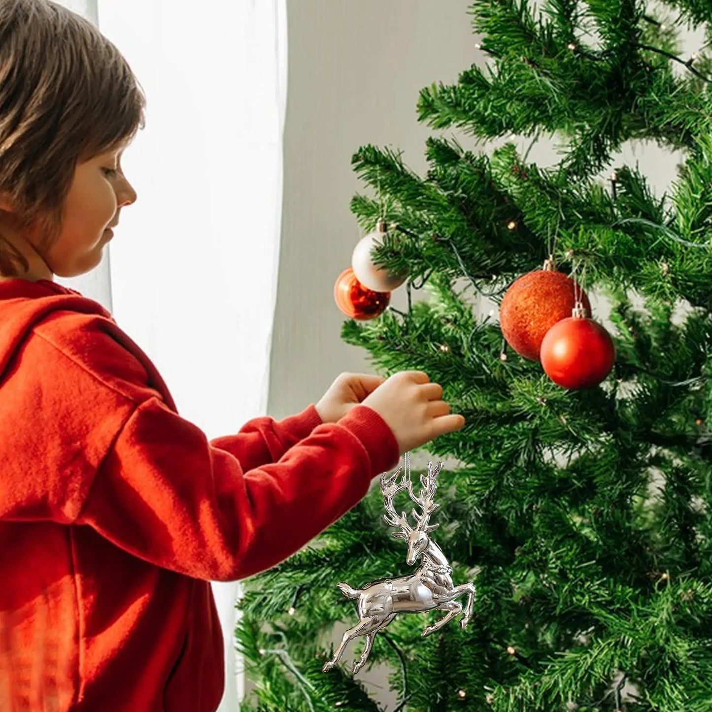 Christmas Ornaments Glossy Christmas Ornament Decoration Seasonal Pendants Charm for Home Winter Holiday Porch Window Front Door