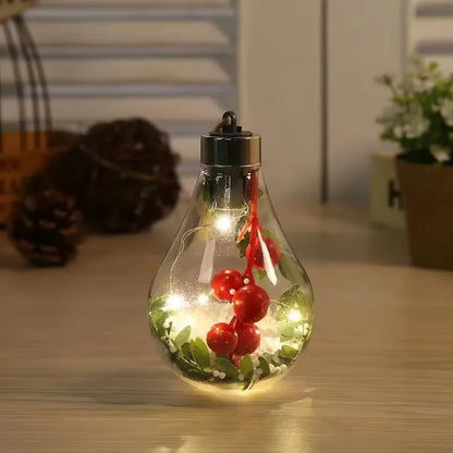 Christmas LED Bulb Decorative Light Hanging Light Christmas Ornaments Home Party Wedding New Year's Decor Transparent Night Lamp