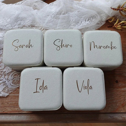Personalized Bridesmaid Gifts Travel Jewelry Case with Name Customized Gift for Bachelorette Party Gift Birthday Favor For Her