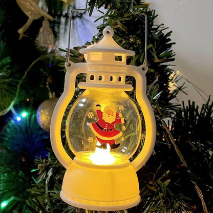 Christmas Lantern String Lights Battery Powered Santa Snowman Tree Pattern Decorative Lights