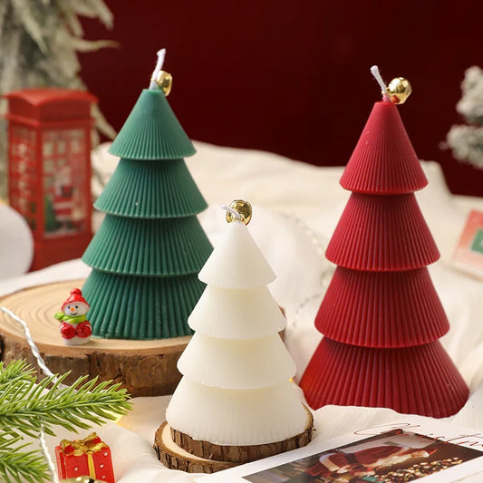 Christmas Tree Candle for Festive Decor  Red Green Home Decorative Candle for Holiday Celebrations New Year's Decor