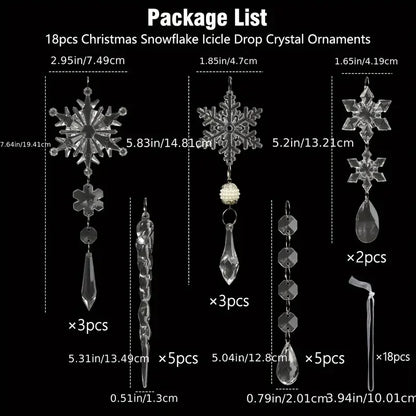 3/5/18pcs Crystal Christmas Tree Ornaments - New Year, Winter Party Decorations, Festive Tree Decorations, Best for Christmas
