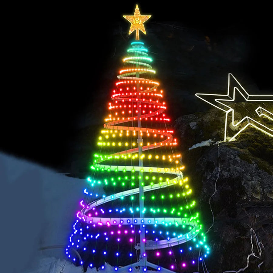 Christmas Ornamental Tree Lights Smart APP Music Sync Waterproof Indoor Outdoor String Christmas Decoration Atmosphere Lighting