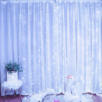 Christmas Lights Curtains for Windows Led Fairy New Year Lighting Room String Garland Usb Party Waterfalls Decorations Girls