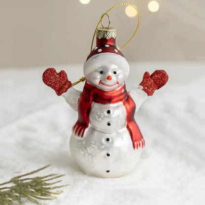 Santa Claus Christmas Glass Ornaments Christmas Theme Snowman X-mas Tree Decoration New Year Pendant Gift Christmas Hanging