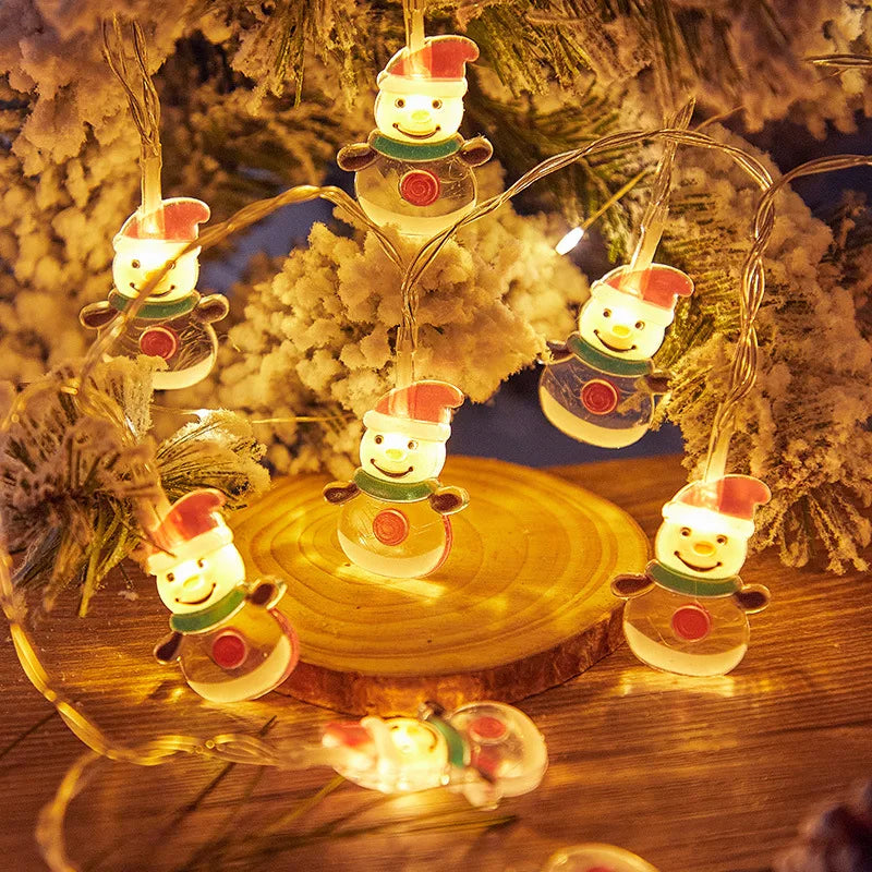 Christmas LED Lights String Santa Claus Snowman Fairy String Light Xmas Garland Xmas Tree LED Light Navidad Christmas Decoration