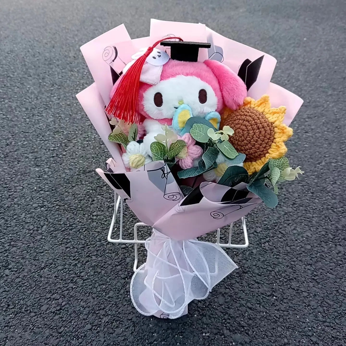 Graduation Gift Kuromi Hello Kitty Bouquet My Melody Cinnamoroll With Sunflower Christmas Valentine's Day Birthday Gift