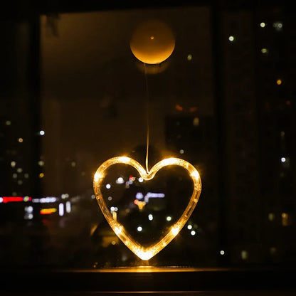 Christmas Ornaments Hanging LED Lights Bedroom Decoration Christmas Decorations Home Window Glass Decoration Warm