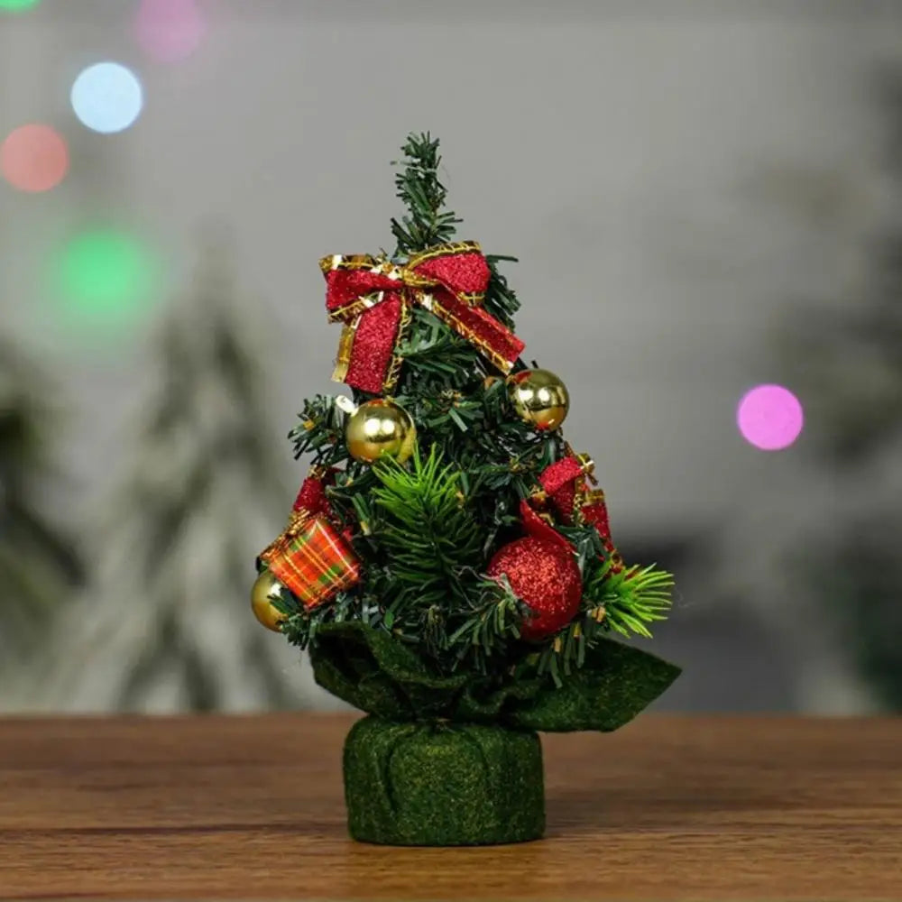 Christmas Decorations Small Artificial Christmas Trees Tabletop Ornaments 2026 Xmas New Year DIY Home Arrangements PE Decors