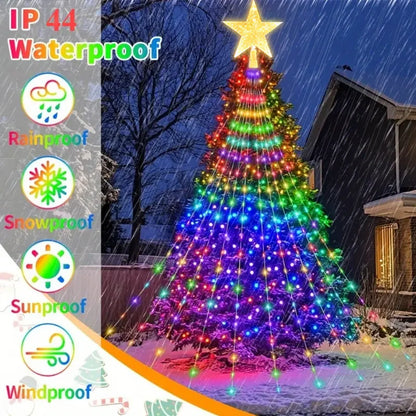 Christmas Decoration Lights 400 LED Christmas Tree Lights with Star Topper Indoor Outdoor String Lights for Yard Party Home