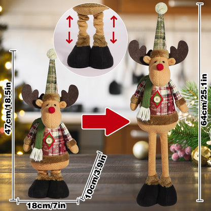 Christmas Hanging Ornaments Santa Snowman Reindeer Flannel Xmas Decor Tree Gifts For Kids Holiday Home Cartoon Decoration