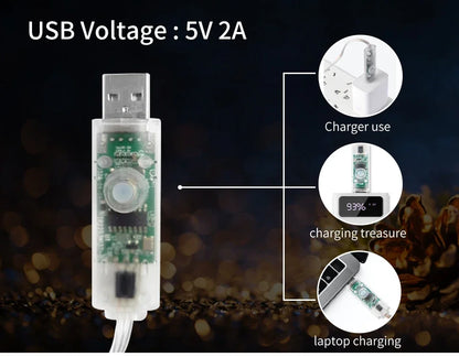 Led Fairy Light Strip Christmas Lights Smart Bluetooth USB Music Festoon Street Garland Wedding Birthday Party Decor for Home