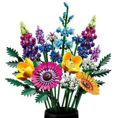 8 bouquets of eternal flowers, roses, orchids, succulents, building blocks, gifts for girls and children  Christmas Gifts