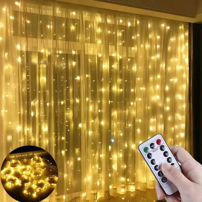 LED String Lights Christmas Decoration Remote Control USB Wedding Garland Curtain 3M Lamp Holiday For Bedroom Bulb Outdoor Fairy