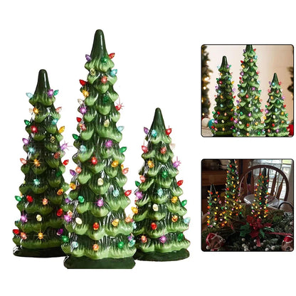 Christmas Trees Retro Hand-Painted Tabletop Xmas Trees Light Ornaments 10/15/20cm Simulated Christmas Tree Model 2026 New Year
