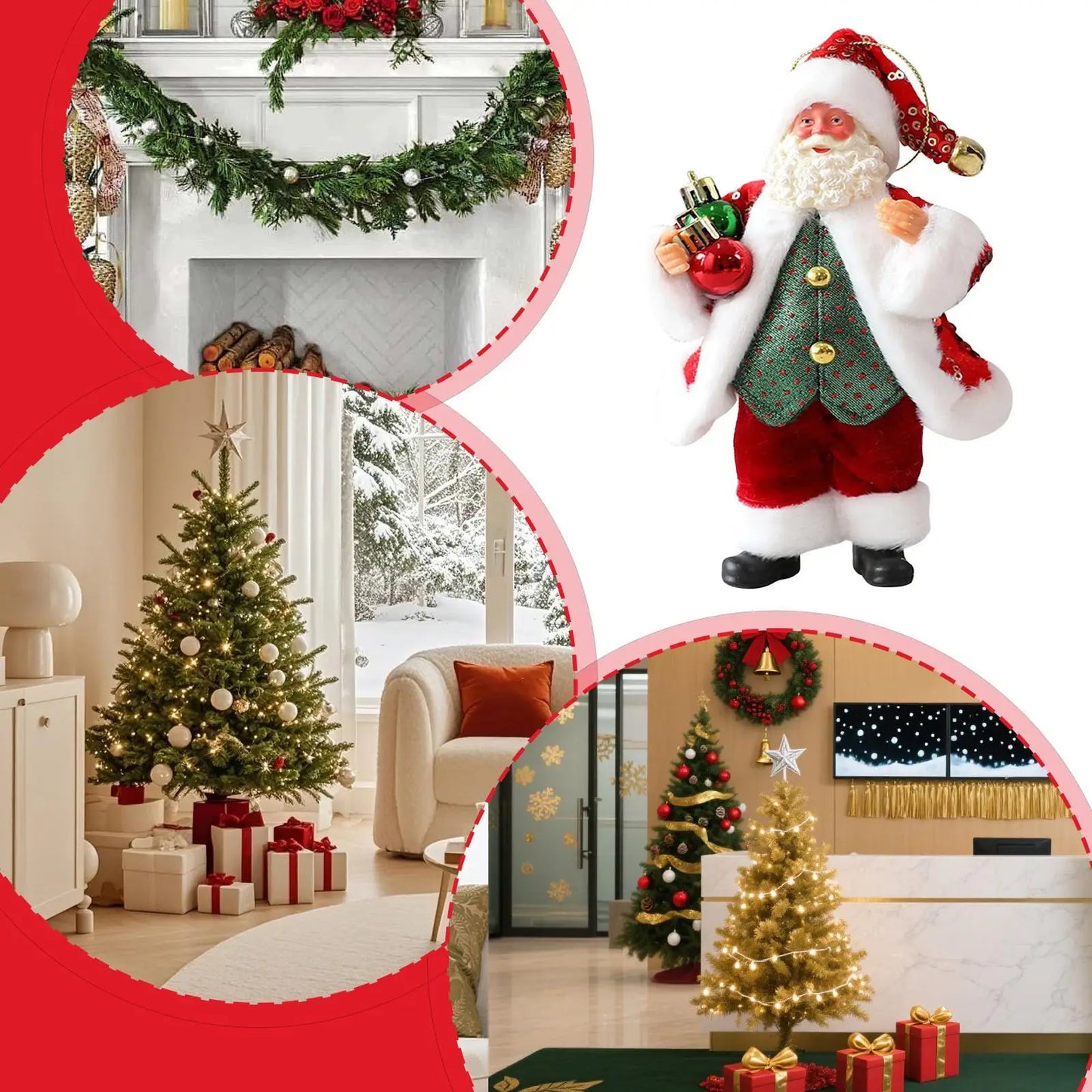 Santa Claus Ornaments Cloth Santa Tree Ornaments Holiday Decor Christmas Decorations Toys Christmas tree Santa Claus ornaments
