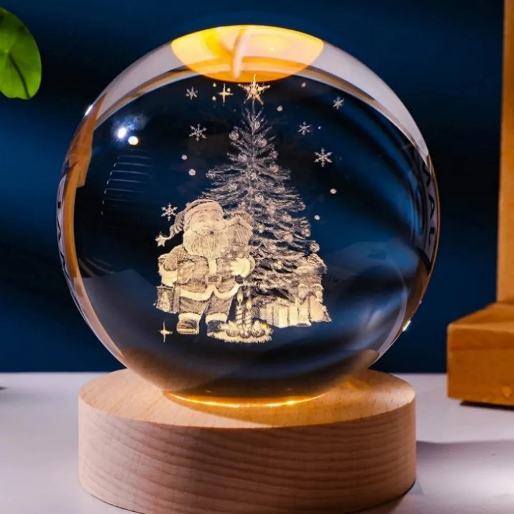 NEW Christmas Birthday Gifts6 Crystal Ball Planet Night Light Laser Solar System Globe Astronomy Festival GiftsDesktopDecoration