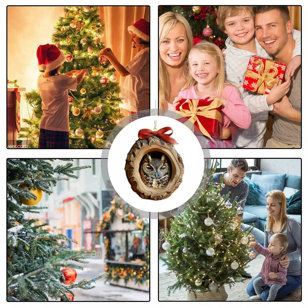 Christmas Ornaments Acrylic Cartoon Forest Acrylic Christmas Ornaments Seasonal Decor For Tree Ceiling Cute Hanging Pendants