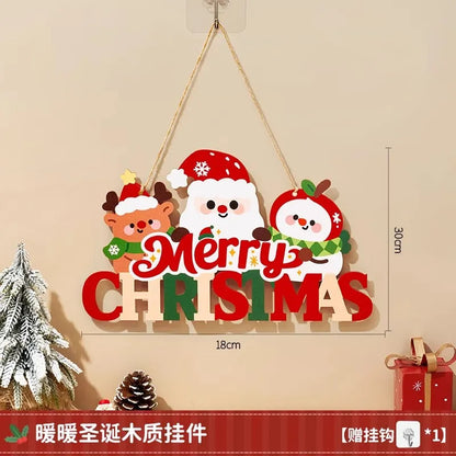 Christmas decorations, small ornaments, scene atmosphere decoration, Christmas tree hanging decorations, bedroom door ornaments