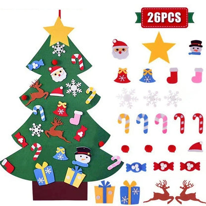 DIY Felt Christmas Tree Merry Christmas Decorations For Home 2026 Cristmas Ornament Xmas Navidad Gifts Santa Claus New Year Tree