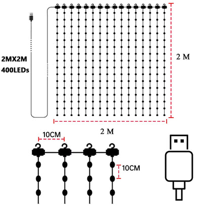 Christmas LED Curtain Lights Smart APP Controlled DIY Text Pattern Animation Display Music Change Light Garland Festival Decor
