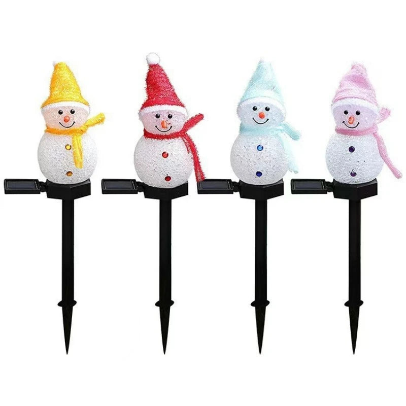 Christmas Decorations Light Solar Light Snowman Christmas Outdoor Solar Powered Stakes Lights For Corridor Patio Lawn Decoration