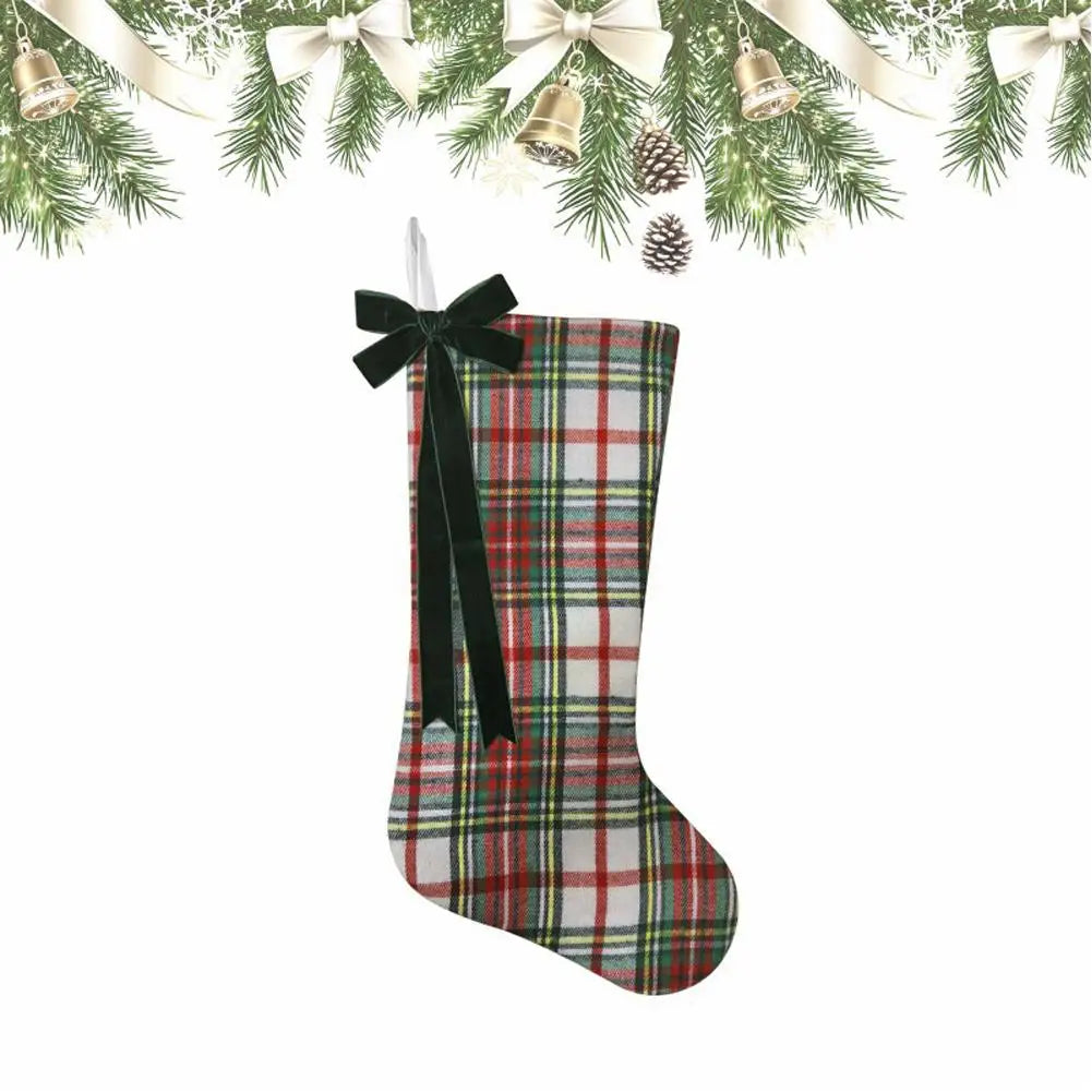 Christmas Decorations Bows Christmas Socks Candy Gift Bags Festive Christmas Atmosphere Home Hanging Ornaments