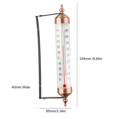 Outdoor Thermometer Garden Patio Outside Wall Greenhouse Sun Terrace Bronze Effect Outside Wall Thermometer Outdoor Thermometers