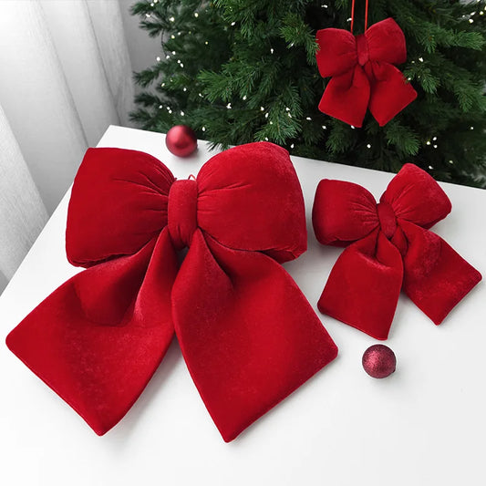 Velvet Christmas Bow Ornaments