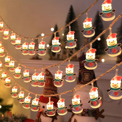 Christmas LED Color Light Strings Snowman Elders Christmas Tree Decorative Lights Scene Party Pendants Ambient Lights