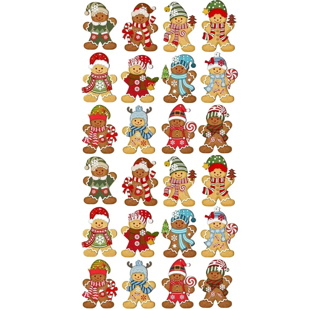 Cute Cartoon Gingerbread Man Ornaments Christmas Tree Wooden Hanging Decorations Pendants Xmas DIY Hangings Home Decor