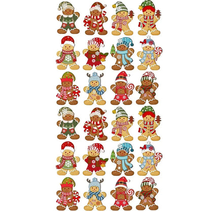 Cute Cartoon Gingerbread Man Ornaments Christmas Tree Wooden Hanging Decorations Pendants Xmas DIY Hangings Home Decor